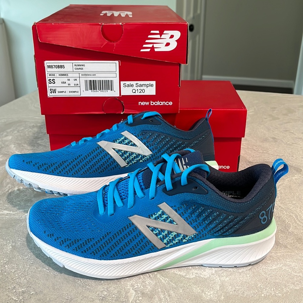 New Balance 870v5 Men's Running Shoe Vision Blue with Black M870BB5 Sample Size